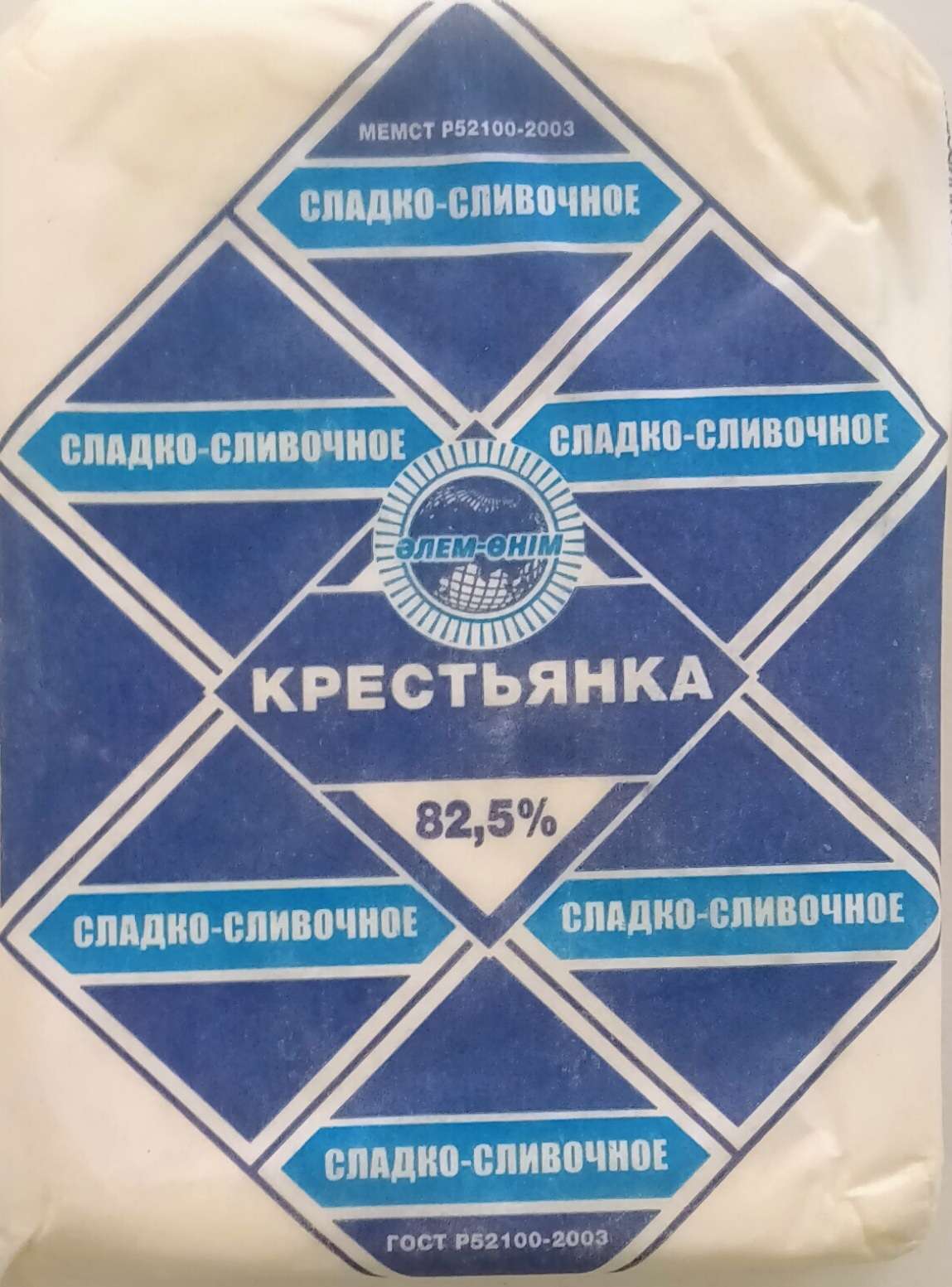 МАСЛО КРЕСТЬЯНКА СЛАДКО-СЛИВОЧНОЕ 82,5% 200Г купить с доставкой на дом по  549 ₸ | Ayanmarket